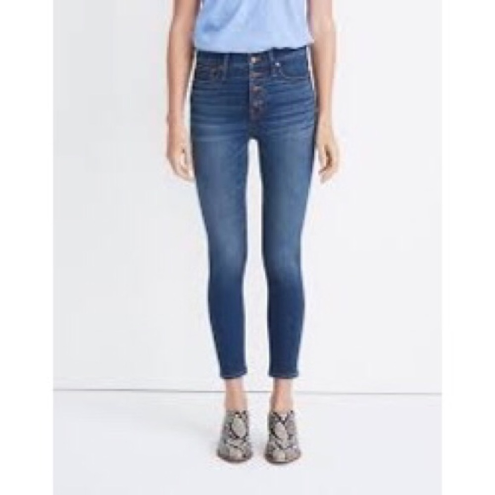 MADEWELL Tall 9” Mid-Rise Skinny Crop Jeans: Button-Front TENCEL Denim Edition